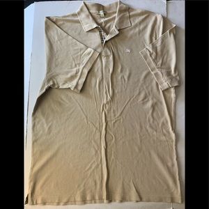- Burberry London Sand Beige Polo Shirt check placket polo shirt size XXL